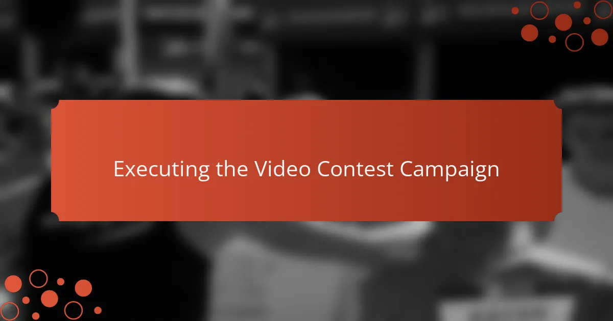 Executing the Video Contest Campaign