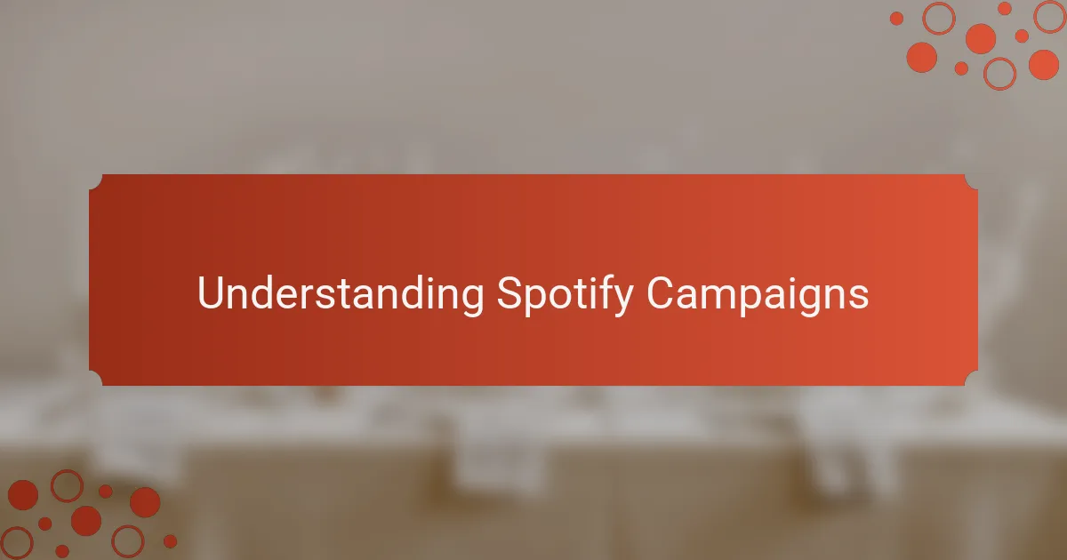 Understanding Spotify Campaigns